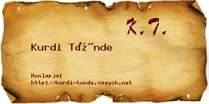 Kurdi Tünde névjegykártya