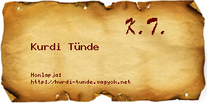 Kurdi Tünde névjegykártya